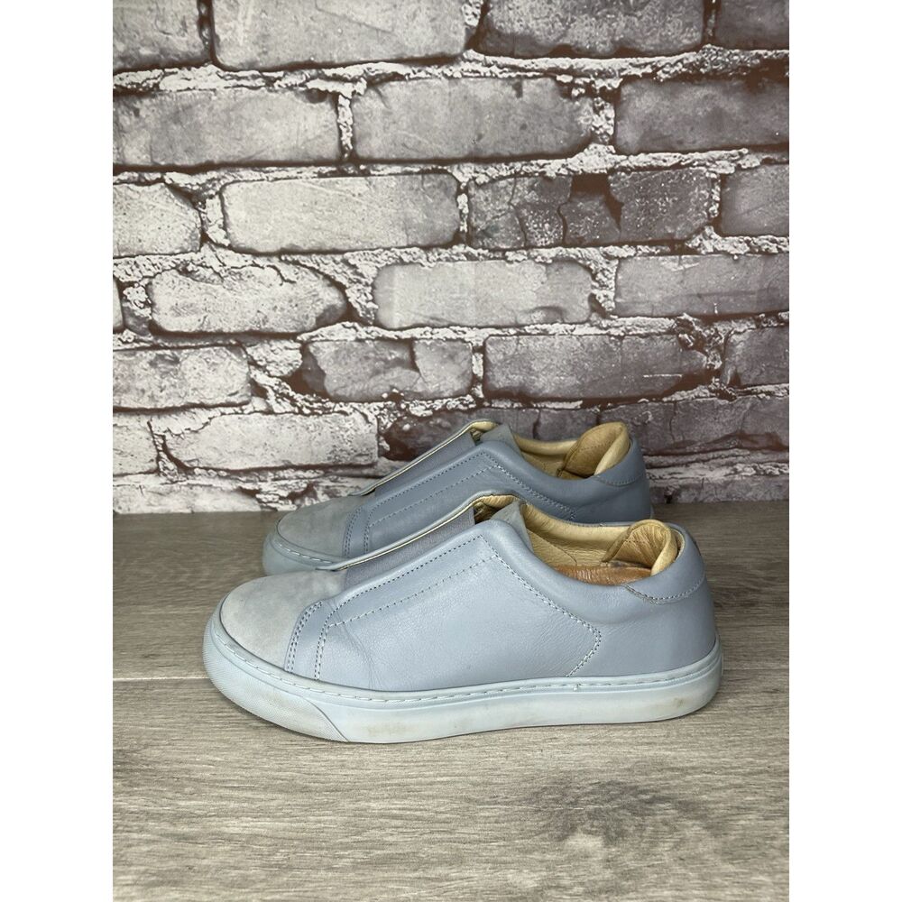 Alma Mater Blue Leather Slip On Casual Sneakers Shoes Women’s Sz 37EU/6.5M US - Picture 12 of 16